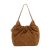Tory Burch Fleming Suede Mini Crossbody In Brown