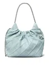 Tory Burch Mini Fleming Quilted Leather Hobo Bag In Blue