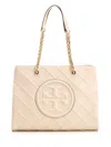 Tory Burch Fleming Soft Chain Tote In White