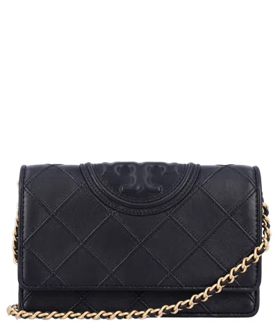 Tory Burch Fleming Wallet In Black