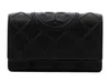 Tory Burch Fleming Lamb Leather Wallet In Black