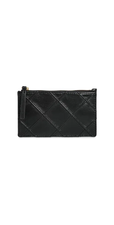 Tory Burch Fleming Zip Card Case Black