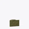 Tory Burch Fleming Zip Card Case In Green