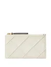 Tory Burch Fleming Zip Card Case In Neutral