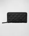 Tory Burch Fleming Zip Quilted Continental Wallet In Black