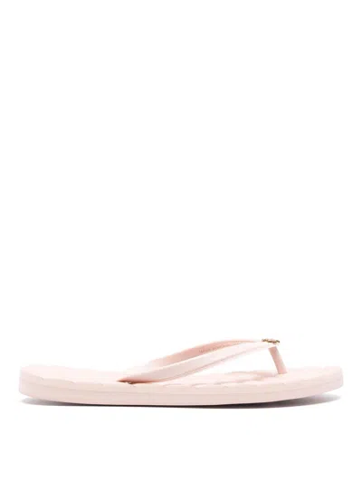 Tory Burch Kira Quilted Flip Flops In Beige