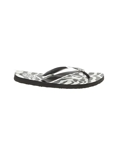 Pre-owned Tory Burch Flip Flops In Black