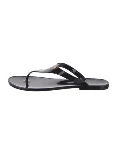 Pre-owned Tory Burch Flip Flops In Black