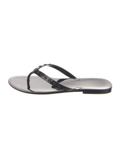 Pre-owned Tory Burch Flip Flops In Black