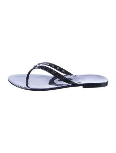Pre-owned Tory Burch Flip Flops In Black