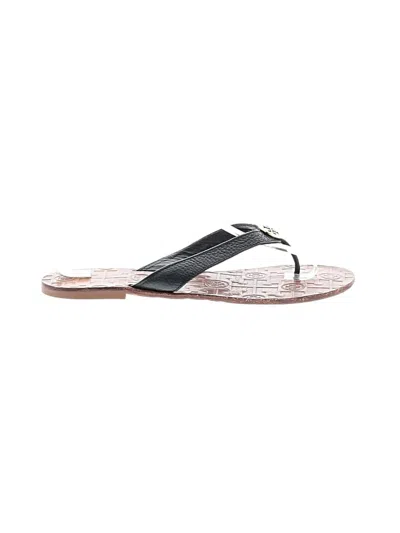 Pre-owned Tory Burch Flip Flops In Black