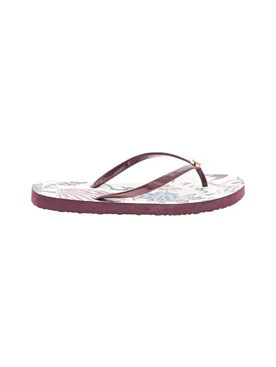 Pre-owned Tory Burch Flip Flops In Burgundy
