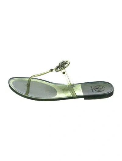 Pre-owned Tory Burch Flip Flops In Green