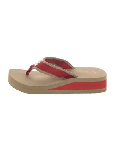 Pre-owned Tory Burch Flip Flops In Orange