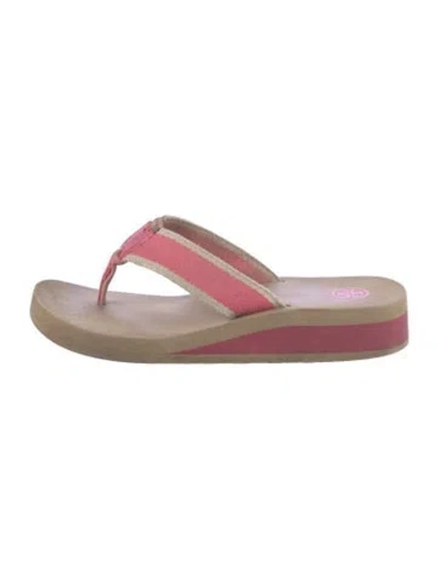 Pre-owned Tory Burch Flip Flops In Pink