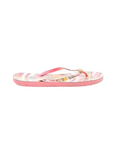 Pre-owned Tory Burch Flip Flops In Pink