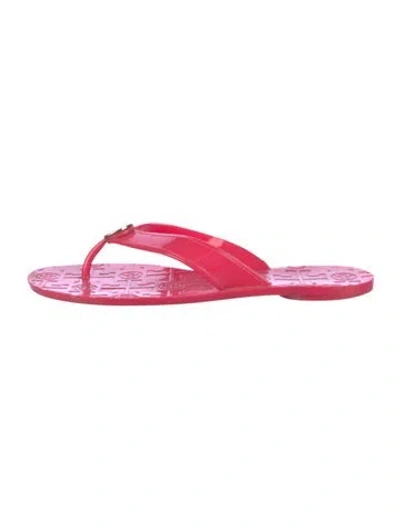 Pre-owned Tory Burch Flip Flops In Red
