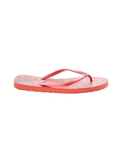 Pre-owned Tory Burch Flip Flops In Red