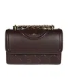 Tory Burch Fleming Small Convertible Shoulder Bag Albarossa In Black