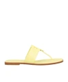 Tory Burch Woman Thong Sandal Pastel Yellow Size 8 Leather In Yellow