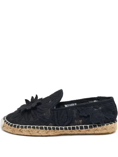 Pre-owned Tory Burch Floral-embellished Flat Espadrilles
