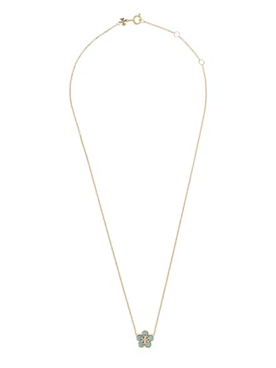 Tory Burch Floral-embellished Necklace In Gold