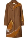 Tory Burch Embroidered Coat In Brown
