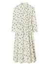 Tory Burch Floral-patterd Midi Dress In Neutral