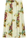 Tory Burch Floral-patterned Pleated Skirt In Green