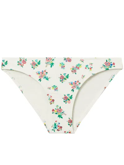 Tory Burch Floral Print Bikini Bottom In Multi