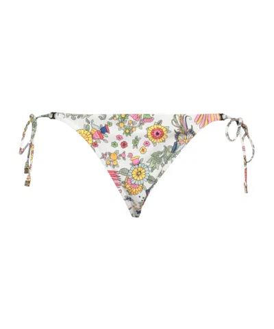 Tory Burch Floral Print Bikini Bottoms In Multi