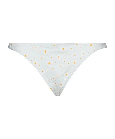 Tory Burch Floral Print Bikini Bottoms In White