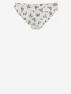 Tory Burch Printed Stretch Nylon Bikini Bottom In White