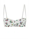 Tory Burch Printed Stretch Nylon Bikini Top In Multi