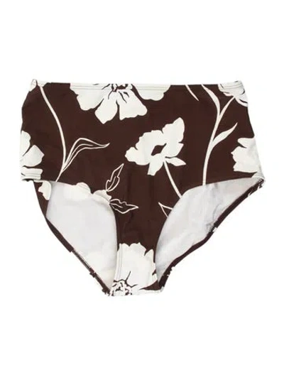Pre-owned Tory Burch Floral Print Bottoms In Brown