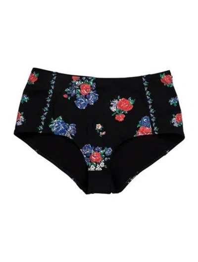 Pre-owned Tory Burch Floral Print Bottoms W/ Tags In Black