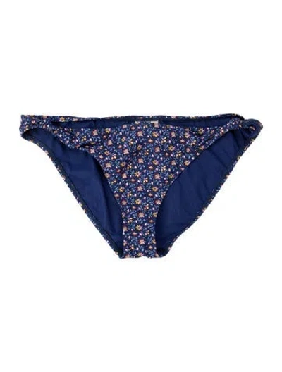 Pre-owned Tory Burch Floral Print Bottoms W/ Tags In Blue