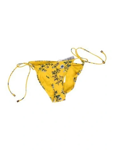 Pre-owned Tory Burch Floral Print Bottoms W/ Tags In Yellow