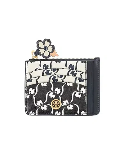 Tory Burch Floral Print Card Holder In Brown