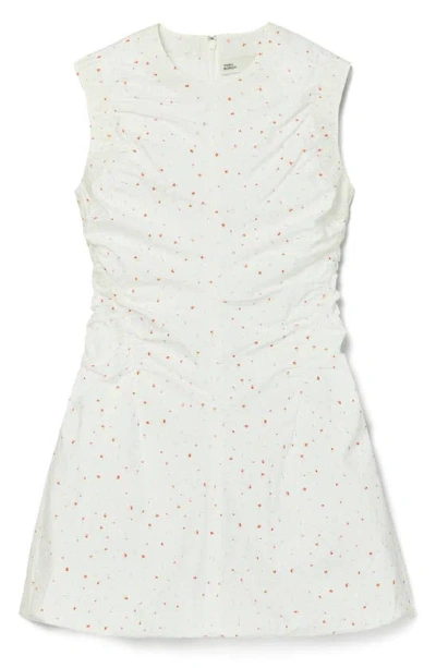 Tory Burch Floral Print Cotton Poplin Mini Sundress In White Pigment Ditsy