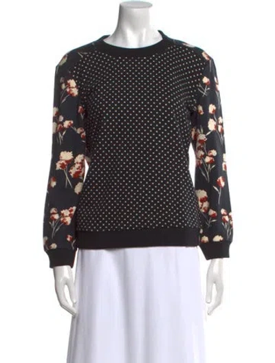 Pre-owned Tory Burch Floral Print Crew Neck Sweater In Multi