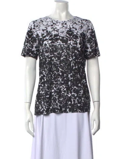 Pre-owned Tory Burch Floral Print Crew Neck T-shirt In White