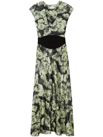 Tory Burch Floral-print Dress In Green