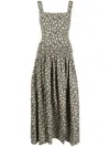Tory Burch Silk Taffeta Corset Dress With Floral Print In 中性色