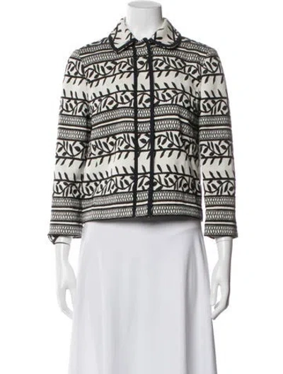 Pre-owned Tory Burch Floral Print Jacket In Blue