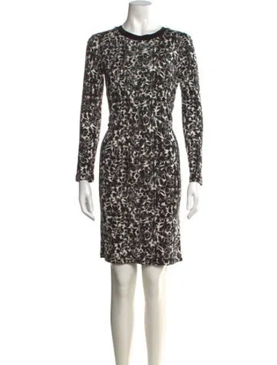 Pre-owned Tory Burch Floral Print Knee-length Dress In Black