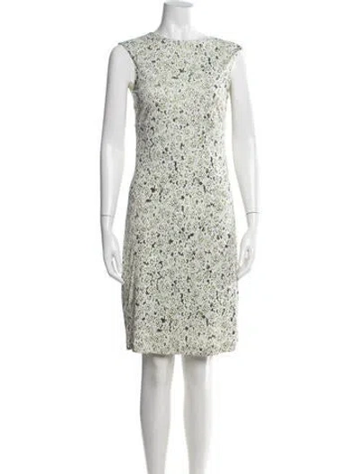 Pre-owned Tory Burch Floral Print Knee-length Dress In Green