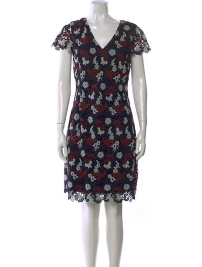 Pre-owned Tory Burch Floral Print Knee-length Dress In Multi