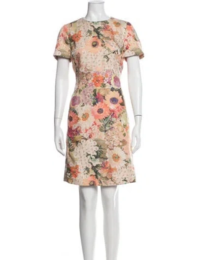 Pre-owned Tory Burch Floral Print Knee-length Dress In Multi