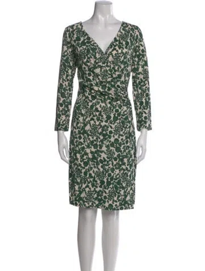 Pre-owned Tory Burch Floral Print Knee-length Dress In Neutral